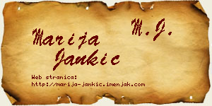 Marija Jankić vizit kartica